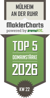 MaklerCharts KW 22/2026 - ImmoVernunft GmbH ist TOP-5-Makler in Mülheim an der Ruhr