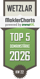 MaklerCharts KW 22/2026 - WWG Wetzlarer Wohnungsgesellschaft mbH ist TOP-5-Makler in Wetzlar
