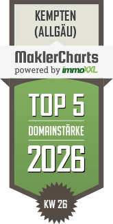 MaklerCharts KW 27/2026 - Hold Immobilien GmbH ist TOP-5-Makler in Kempten (Allgäu)