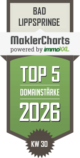 MaklerCharts KW 30/2026 - thater IMMOBILIEN GmbH ist TOP-5-Makler in Bad Lippspringe