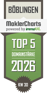 MaklerCharts KW 30/2026 - SCHNEIDER IMMOBILIEN REAL ESTATE ist TOP-5-Makler in Böblingen
