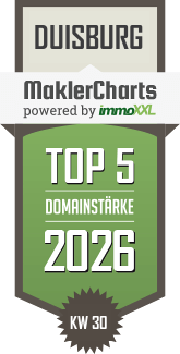 MaklerCharts KW 30/2026 - Wohnart Immobilien Vermittlung von Immobilien GmbH ist TOP-5-Makler in Duisburg