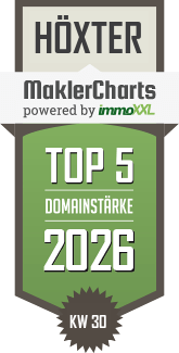 MaklerCharts KW 30/2026 - Heise Immobilien Hausverwaltungen GmbH & Co. KG ist TOP-5-Makler in Höxter