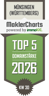 MaklerCharts KW 30/2026 - Dr. Rall-Immobilien ist TOP-5-Makler in Münsingen (Württemberg)