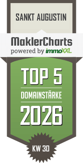 MaklerCharts KW 30/2026 - VR-Immobilien Bonn Rhein-Sieg GmbH ist TOP-5-Makler in Sankt Augustin
