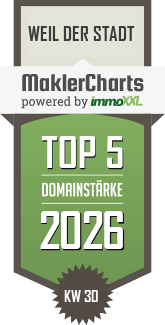 MaklerCharts KW 30/2026 - Bannasch Immobilien ist TOP-5-Makler in Weil der Stadt