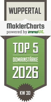 MaklerCharts KW 30/2026 - Daniel von Baum Immobilien GmbH ist TOP-5-Makler in Wuppertal