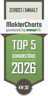 MaklerCharts KW 30/2026 - Immobilienagentur Mathias Blum ist TOP-5-Makler in Zerbst/Anhalt