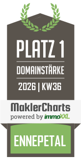 MaklerCharts KW 36/2026 - SAM-Immobilien ist bester Makler in Ennepetal