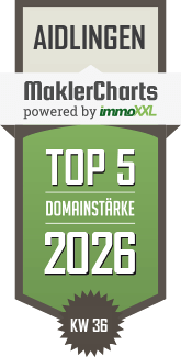 MaklerCharts KW 36/2026 - FUNDAX Immobilien GmbH ist TOP-5-Makler in Aidlingen