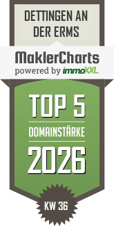 MaklerCharts KW 36/2026 - InPro Immobilien ist TOP-5-Makler in Dettingen an der Erms