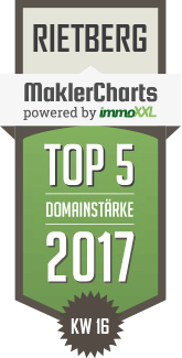 MaklerCharts KW 16/2017 - Krhenhorst GmbH Bauunternehmung ist TOP-5-Makler in Rietberg