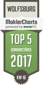 MaklerCharts KW 16/2017 - NEULAND Wohnungsgesellschaft mbH ist TOP-5-Makler in Wolfsburg