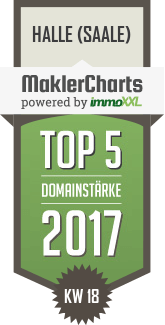 MaklerCharts KW 18/2017 - Schroot-Immobilien ist TOP-5-Makler in Halle (Saale)