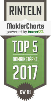 MaklerCharts KW 18/2017 - A. Römbke Immobilien - Hausverwaltungen ist TOP-5-Makler in Rinteln