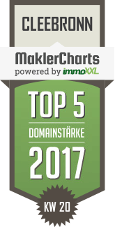 MaklerCharts KW 20/2017 - Tinz & Eisemann Immobilienvermittlung GbR ist TOP-5-Makler in Cleebronn