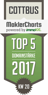 MaklerCharts KW 20/2017 - IMMOBILIEN Am Turm ist TOP-5-Makler in Cottbus