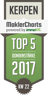 MaklerCharts KW 22/2017 - MDK Immobilien e.K. ist TOP-5-Makler in Kerpen
