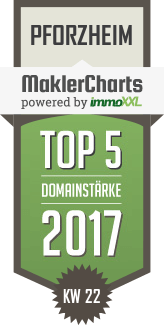 MaklerCharts KW 22/2017 - SE Immobilien - Management GmbH ist TOP-5-Makler in Pforzheim