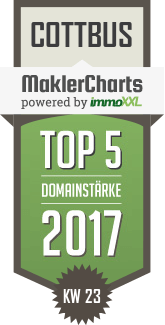MaklerCharts KW 23/2017 - LITZKE IMMOBILIEN ist TOP-5-Makler in Cottbus