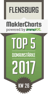 MaklerCharts KW 26/2017 - Tim Kania Immobilien e.K. ist TOP-5-Makler in Flensburg