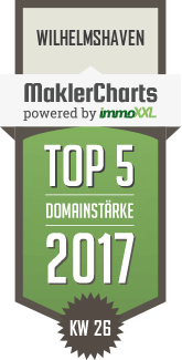 MaklerCharts KW 26/2017 - Stadt Wilhelmshaven ist TOP-5-Makler in Wilhelmshaven