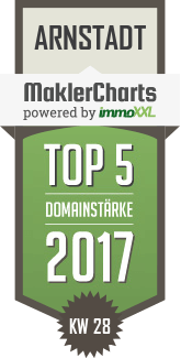 MaklerCharts KW 28/2017 - Landesentwicklungsgesellschaft Thringen mbH (LEG Thringen) ist TOP-5-Makler in Arnstadt