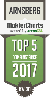 MaklerCharts KW 30/2017 - Ditmar Alfes Immobilien ist TOP-5-Makler in Arnsberg
