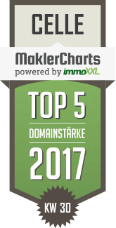 MaklerCharts KW 30/2017 - Gessner und Raap GmbH Immobilien Entwicklung und Beratung ist TOP-5-Makler in Celle