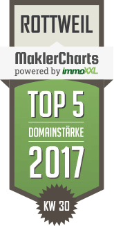 MaklerCharts KW 30/2017 - Leuchsner Immobilien + Hausverwaltung UG (haftungsbeschr�nkt) ist TOP-5-Makler in Rottweil