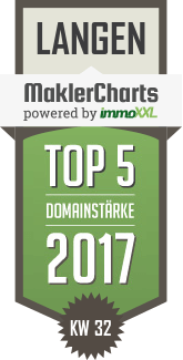 MaklerCharts KW 32/2017 - Hans-Jrgen Fnfstck Immobilien, Inh. Hans Jrgen Fnfstck ist TOP-5-Makler in Langen