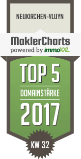 MaklerCharts KW 32/2017 - Plonka Immobilien GmbH ist TOP-5-Makler in Neukirchen-Vluyn