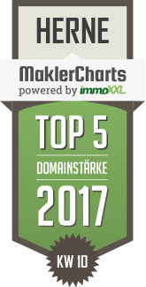 MaklerCharts KW 10/2017 - Dominik Immobilien GmbH ist TOP-5-Makler in Herne