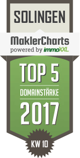 MaklerCharts KW 10/2017 - Olaf Jansen GmbH ist TOP-5-Makler in Solingen