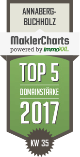 MaklerCharts KW 35/2017 - Wohnungs- und Grundstcksverwaltung GmbH Kramer ist TOP-5-Makler in Annaberg-Buchholz