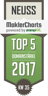 MaklerCharts KW 35/2017 - Matheisen + Matheisen Immobilien GmbH ist TOP-5-Makler in Neuss