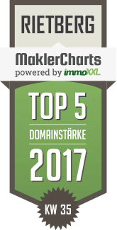 MaklerCharts KW 35/2017 - Anja Brokbals ImmobilienBewertung & ImmobilienVermittlung ist TOP-5-Makler in Rietberg