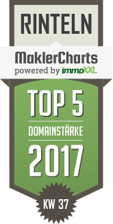 MaklerCharts KW 37/2017 - A. Römbke Immobilien - Hausverwaltungen ist TOP-5-Makler in Rinteln