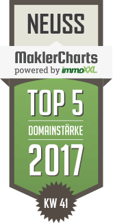 MaklerCharts KW 41/2017 - immoorga FranBaumann Immobilien und Organisationsberatung GmbH ist TOP-5-Makler in Neuss