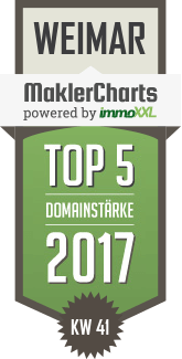 MaklerCharts KW 41/2017 - PM-Immobilien ist TOP-5-Makler in Weimar