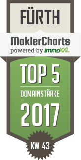 MaklerCharts KW 43/2017 - Bobby Brewer Immobilien ist TOP-5-Makler in Frth