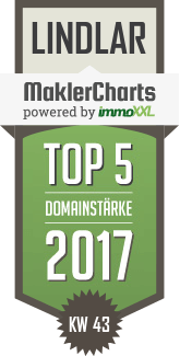 MaklerCharts KW 43/2017 - Feldhoff Immobilienmakler und Hausverwaltung GmbH & Co. KG ist TOP-5-Makler in Lindlar