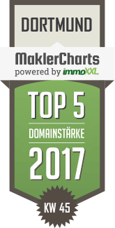 MaklerCharts KW 45/2017 - ARDEY Immobiliengesellschaft mbH ist TOP-5-Makler in Dortmund