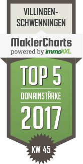 MaklerCharts KW 45/2017 - Braun Immobilien ist TOP-5-Makler in Villingen-Schwenningen