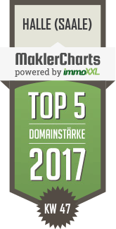 MaklerCharts KW 47/2017 - Schroot-Immobilien ist TOP-5-Makler in Halle (Saale)