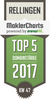MaklerCharts KW 47/2017 - Classic Immobilien Westermann & Bürsing GbR ist TOP-5-Makler in Rellingen