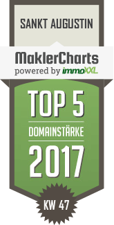 MaklerCharts KW 47/2017 - Stoffel, Bertz & Partner Immobilien und Wirtschaftsberatung GmbH ist TOP-5-Makler in Sankt Augustin