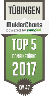MaklerCharts KW 47/2017 - A+K Immobilien UG (haftungsbeschrnkt) ist TOP-5-Makler in Tbingen