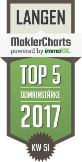 MaklerCharts KW 51/2017 - K3 Immobilien GmbH Bauinvestment ist TOP-5-Makler in Langen