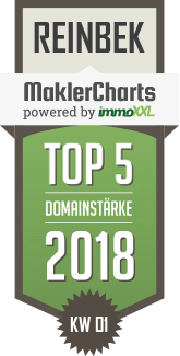 MaklerCharts KW 01/2018 - Immobilien-Beratungsservice GbR ist TOP-5-Makler in Reinbek